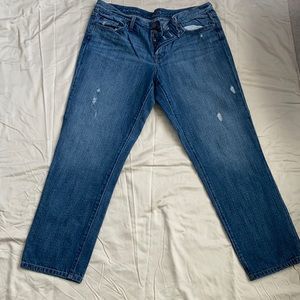 Loft boyfriend distressed button fly jeans 31 / 12